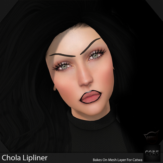 Second Life Marketplace Core Chola Lip Liner Black (BOM)